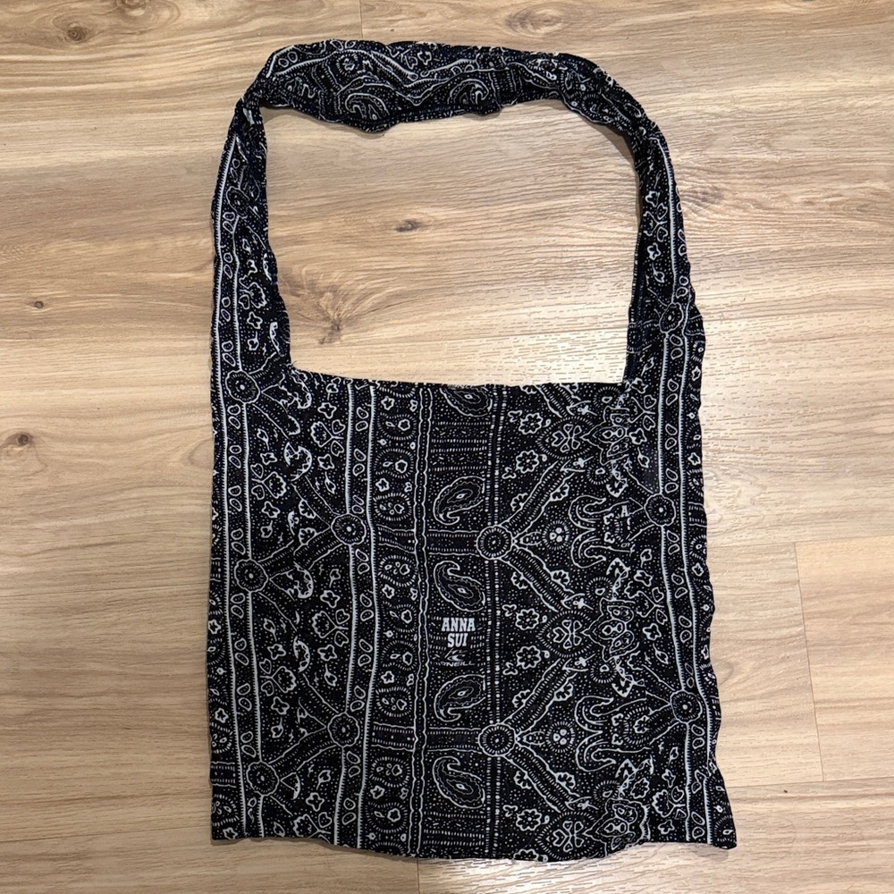 Anna Sui Black and White Paisley Tote